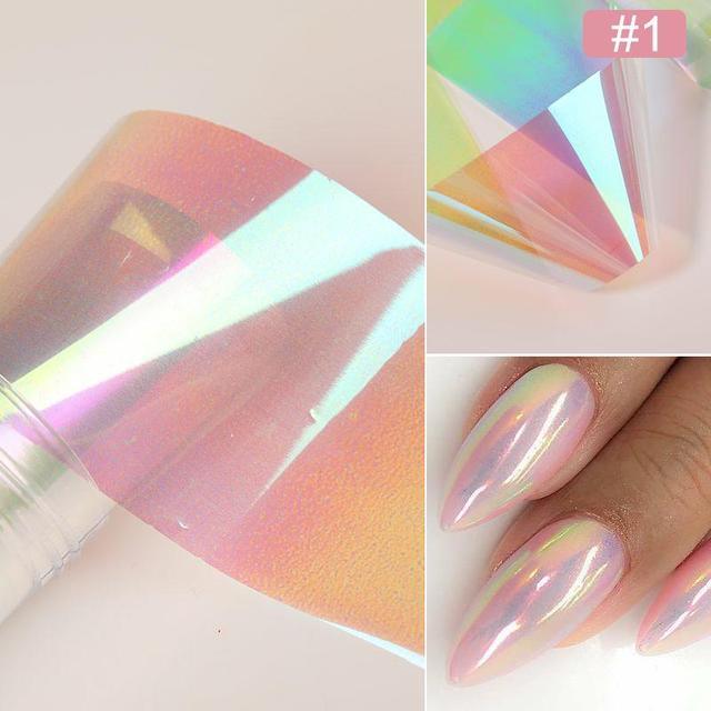 Nail Foils Marble Flower Series Iridescent Nail Art Transfer Sticker Paper Slider Nail Water Decal Design Manicures Decorations  Art Manicures Decoration New Gold Nail Transfer Foils for Nail Arts Nails Supply Holographic Effect Nail Art Foil Stickers Hol