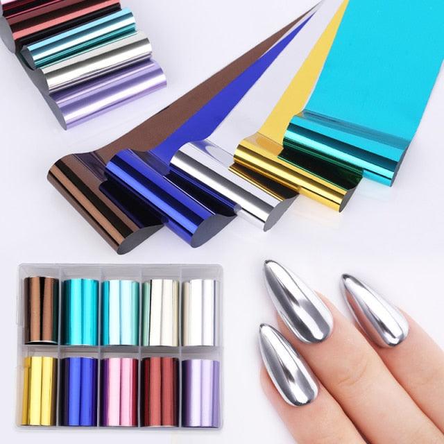 Nail Foils Marble Flower Series Iridescent Nail Art Transfer Sticker Paper Slider Nail Water Decal Design Manicures Decorations  Art Manicures Decoration New Gold Nail Transfer Foils for Nail Arts Nails Supply Holographic Effect Nail Art Foil Stickers Hol