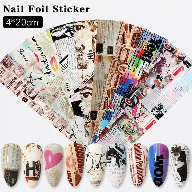 Nail Foils Marble Flower Series Iridescent Nail Art Transfer Sticker Paper Slider Nail Water Decal Design Manicures Decorations  Art Manicures Decoration New Gold Nail Transfer Foils for Nail Arts Nails Supply Holographic Effect Nail Art Foil Stickers Hol