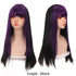 Long Straight With Bangs Synthetic Wigs For Black/White Women Natural Black Brown Gray Heat Resistant Fiber Hair Wigs For Black Women Cosplay Wigs For Women Gifts for Girlfriends