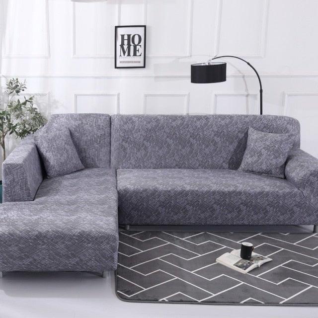 Elastic Sofa Covers for Living Room Stretch Slipcovers Sectional Couch Cover L Shape Corner Armchair Cover 1/2/3/4 Seater Slipcovers Elastic Stylish Printed Sectional Sofa Furniture Protector For Living Room