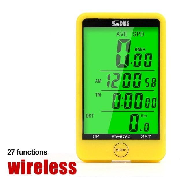 Wireless Bike Computer Wired Cycling Bike Speedometer Odometer Stopwatch Waterproof Bicycle Waterproof Speedometer With Digital LCD Display For Outdoor Cycling And Fitness Multi-Function Gifts For Bikers