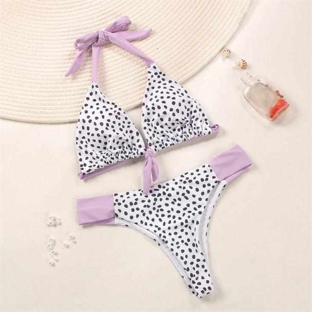 Women Summer Floral Print Swimsuit Modern Bow Swimwear Lace Up Bikini Set Bathing Suit Women Women's Bathing Suit Tie Knot Front Ruffle Bikini Set Two Piece Swimsuit