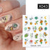 Summer Fruit Water Decals Kiwi Banana Strawberry Flower Alphabet Leaves Nail Art Stickers Wraps Slider Decorations 3D Fruit Nail Art Slices, Summer Fruit Slime Nail Supplies Nail Art Decorations Fruit Flakes Nail Accessories