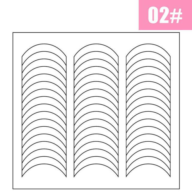 White French Manicure Strip Nail Art Form Fringe Tip Guides Sticker Line Tips Decoration Tool Tattoos Kids Nails Art Decoration Nail Strips Shiny French Tip Guides Stickers French Nail Stickers Form Fringe Guides for Decoration