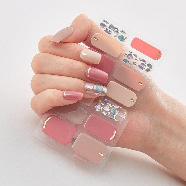 New Year Patterned Nail Decor Nail Polish Nail Art Stickers Full Beauty Sticker for Nails Nail Accessorie Christmas Nail Sticker 3D Nail Art Stickers Decal Slider Template Diy Nail Tool Decorations Nail Art Design Self Adhesive Luxury Designer Nail Sticke