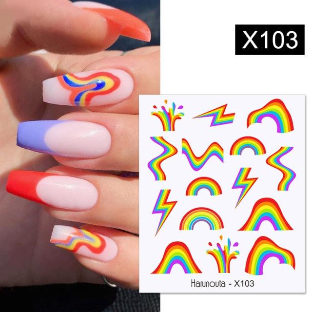 French Line Nail Water Decal Flower Marble Leaf Girl Stickers on Nails Water Ink Transfer Slider Nail Stickers Decor Kids Nails Art Decoration Nail Strips Shiny French Tip Guides Stickers French Nail Stickers Form Fringe Guides