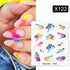 French Line Nail Water Decal Flower Marble Leaf Girl Stickers on Nails Water Ink Transfer Slider Nail Stickers Decor Kids Nails Art Decoration Nail Strips Shiny French Tip Guides Stickers French Nail Stickers Form Fringe Guides