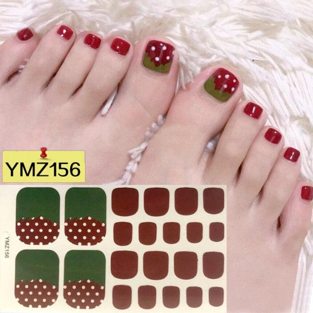 Shiny Toenail Sticker Full Cover Feet Decorations Mixed Patterns Nail Wraps Beauty Design Waterproof Toenail Art Manicure Toe Nail Polish Stickers Glitter Toenail Nail Polish Strips Decals Full Wraps Self Adhesive Toe Nail Tip Full Toe Nail Wraps