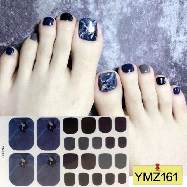 Shiny Toenail Sticker Full Cover Feet Decorations Mixed Patterns Nail Wraps Beauty Design Waterproof Toenail Art Manicure Toe Nail Polish Stickers Glitter Toenail Nail Polish Strips Decals Full Wraps Self Adhesive Toe Nail Tip Full Toe Nail Wraps