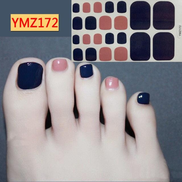 Shiny Toenail Sticker Full Cover Feet Decorations Mixed Patterns Nail Wraps Beauty Design Waterproof Toenail Art Manicure Toe Nail Polish Stickers Glitter Toenail Nail Polish Strips Decals Full Wraps Self Adhesive Toe Nail Tip Full Toe Nail Wraps