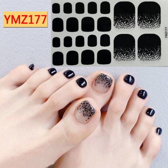 Shiny Toenail Sticker Full Cover Feet Decorations Mixed Patterns Nail Wraps Beauty Design Waterproof Toenail Art Manicure Toe Nail Polish Stickers Glitter Toenail Nail Polish Strips Decals Full Wraps Self Adhesive Toe Nail Tip Full Toe Nail Wraps