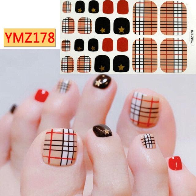 Shiny Toenail Sticker Full Cover Feet Decorations Mixed Patterns Nail Wraps Beauty Design Waterproof Toenail Art Manicure Toe Nail Polish Stickers Glitter Toenail Nail Polish Strips Decals Full Wraps Self Adhesive Toe Nail Tip Full Toe Nail Wraps