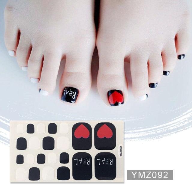 Shiny Toenail Sticker Full Cover Feet Decorations Mixed Patterns Nail Wraps Beauty Design Waterproof Toenail Art Manicure Toe Nail Polish Stickers Glitter Toenail Nail Polish Strips Decals Full Wraps Self Adhesive Toe Nail Tip Full Toe Nail Wraps