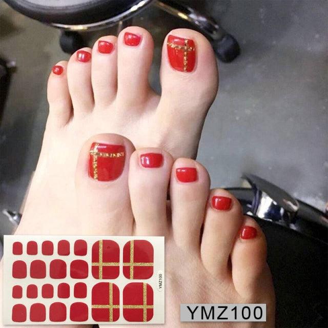 Shiny Toenail Sticker Full Cover Feet Decorations Mixed Patterns Nail Wraps Beauty Design Waterproof Toenail Art Manicure Toe Nail Polish Stickers Glitter Toenail Nail Polish Strips Decals Full Wraps Self Adhesive Toe Nail Tip Full Toe Nail Wraps