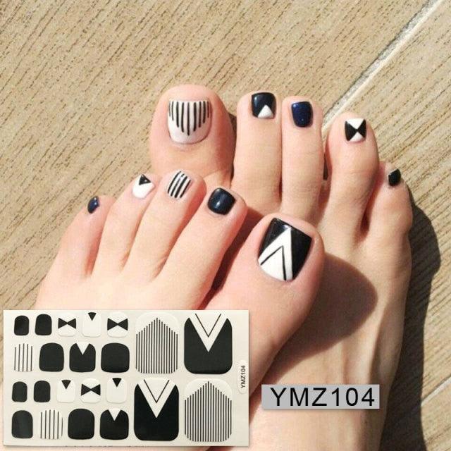 Shiny Toenail Sticker Full Cover Feet Decorations Mixed Patterns Nail Wraps Beauty Design Waterproof Toenail Art Manicure Toe Nail Polish Stickers Glitter Toenail Nail Polish Strips Decals Full Wraps Self Adhesive Toe Nail Tip Full Toe Nail Wraps