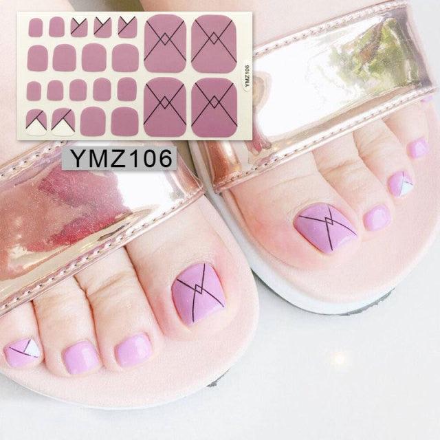 Shiny Toenail Sticker Full Cover Feet Decorations Mixed Patterns Nail Wraps Beauty Design Waterproof Toenail Art Manicure Toe Nail Polish Stickers Glitter Toenail Nail Polish Strips Decals Full Wraps Self Adhesive Toe Nail Tip Full Toe Nail Wraps