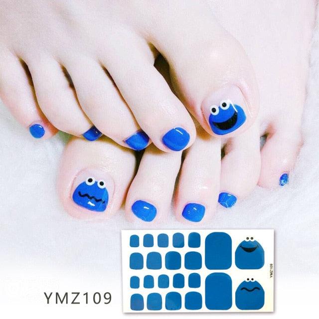 Shiny Toenail Sticker Full Cover Feet Decorations Mixed Patterns Nail Wraps Beauty Design Waterproof Toenail Art Manicure Toe Nail Polish Stickers Glitter Toenail Nail Polish Strips Decals Full Wraps Self Adhesive Toe Nail Tip Full Toe Nail Wraps