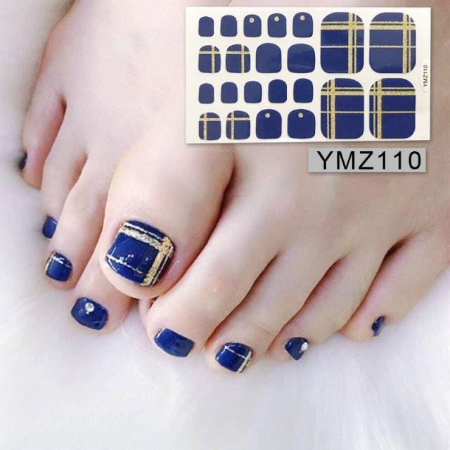 Shiny Toenail Sticker Full Cover Feet Decorations Mixed Patterns Nail Wraps Beauty Design Waterproof Toenail Art Manicure Toe Nail Polish Stickers Glitter Toenail Nail Polish Strips Decals Full Wraps Self Adhesive Toe Nail Tip Full Toe Nail Wraps