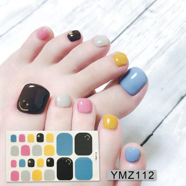 Shiny Toenail Sticker Full Cover Feet Decorations Mixed Patterns Nail Wraps Beauty Design Waterproof Toenail Art Manicure Toe Nail Polish Stickers Glitter Toenail Nail Polish Strips Decals Full Wraps Self Adhesive Toe Nail Tip Full Toe Nail Wraps