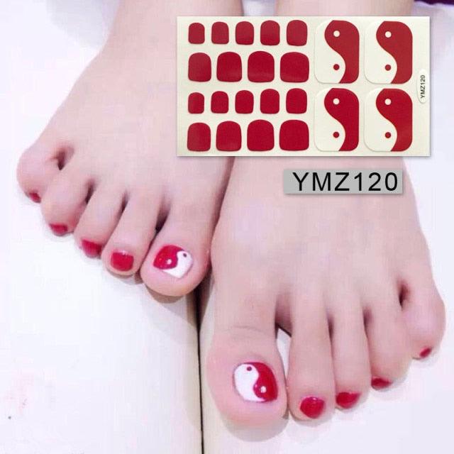 Shiny Toenail Sticker Full Cover Feet Decorations Mixed Patterns Nail Wraps Beauty Design Waterproof Toenail Art Manicure Toe Nail Polish Stickers Glitter Toenail Nail Polish Strips Decals Full Wraps Self Adhesive Toe Nail Tip Full Toe Nail Wraps