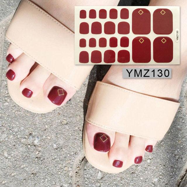 Shiny Toenail Sticker Full Cover Feet Decorations Mixed Patterns Nail Wraps Beauty Design Waterproof Toenail Art Manicure Toe Nail Polish Stickers Glitter Toenail Nail Polish Strips Decals Full Wraps Self Adhesive Toe Nail Tip Full Toe Nail Wraps