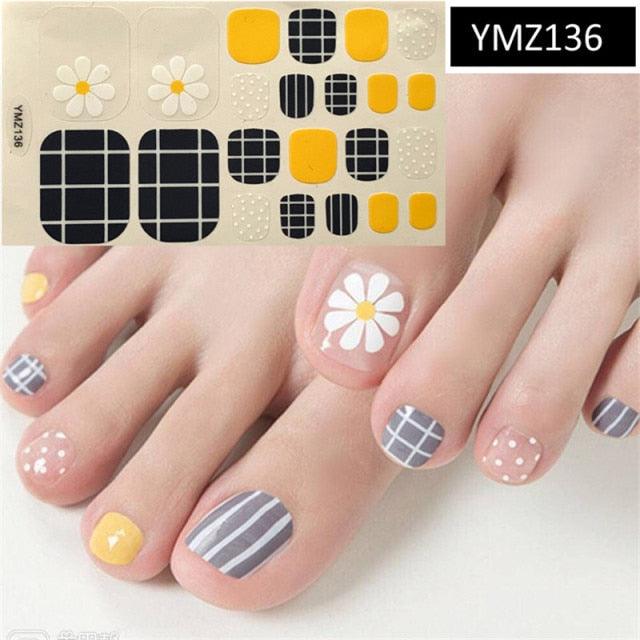 Shiny Toenail Sticker Full Cover Feet Decorations Mixed Patterns Nail Wraps Beauty Design Waterproof Toenail Art Manicure Toe Nail Polish Stickers Glitter Toenail Nail Polish Strips Decals Full Wraps Self Adhesive Toe Nail Tip Full Toe Nail Wraps