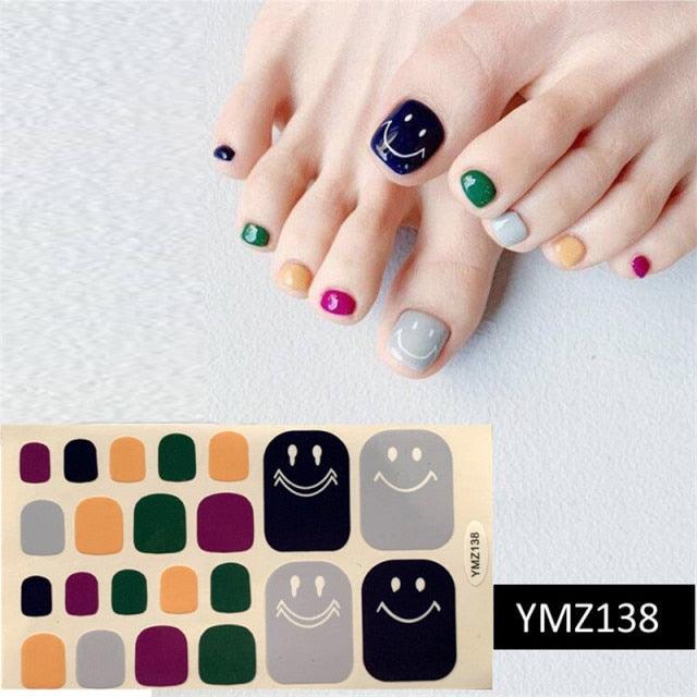 Shiny Toenail Sticker Full Cover Feet Decorations Mixed Patterns Nail Wraps Beauty Design Waterproof Toenail Art Manicure Toe Nail Polish Stickers Glitter Toenail Nail Polish Strips Decals Full Wraps Self Adhesive Toe Nail Tip Full Toe Nail Wraps