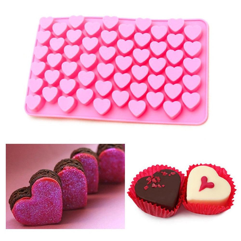 Mini Heart Mold Silicone Ice Chocolate Fondant Mould 3D Pastry Jelly Cookies Baking Cake Decoration Tools 5 Colors Silicone Mold Mini Heart Shape Silicone Ice Cube Molds Trays Chocolate Cute Pink Mold