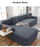 Elegant Elastic Sofa Covers Set for Living Room Chaise Lounge L Shape Corner Stretch Couch Armchair Slipcover Furniture Protector Shaped Sofa Cover Sectional Couch Cover for Living Room Fabric Chaise Lounge Slipcover