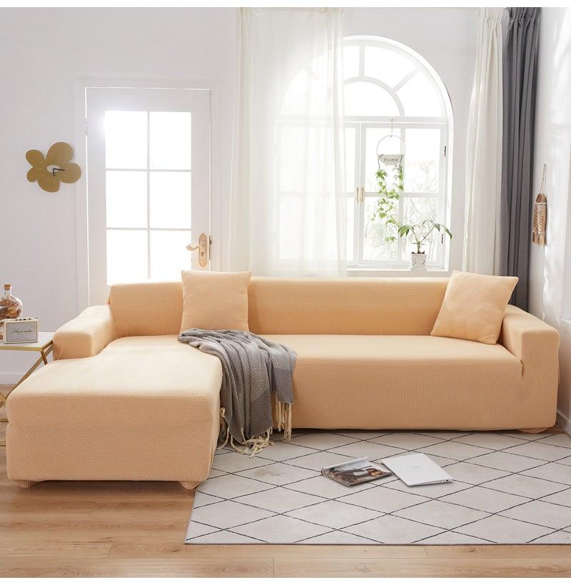 Elegant Elastic Sofa Covers Set for Living Room Chaise Lounge L Shape Corner Stretch Couch Armchair Slipcover Furniture Protector Shaped Sofa Cover Sectional Couch Cover for Living Room Fabric Chaise Lounge Slipcover