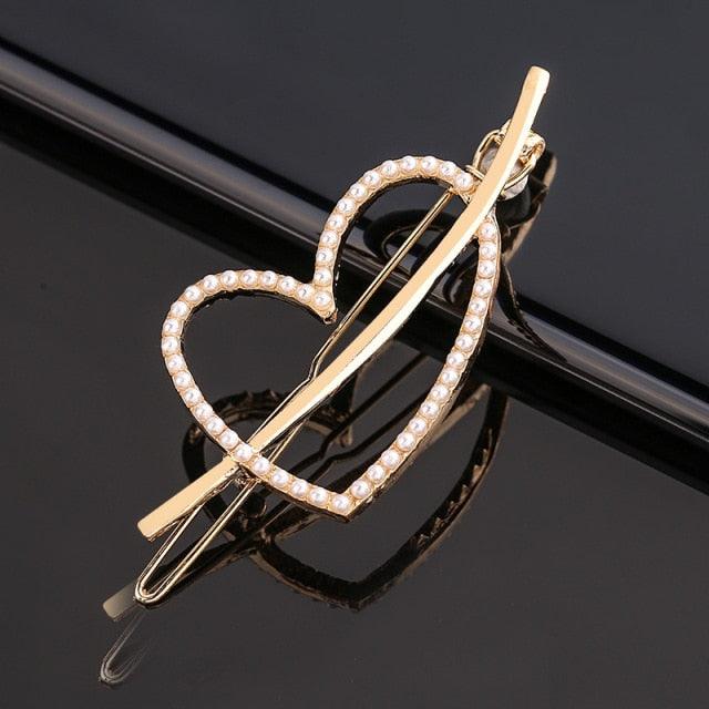 Fashion Pearl Hair Clip Women Girls Elegant Design Triangular Star Round Hairpin Barrette Hair Pins Ponytail Gorgeous Hair Accessories For Women