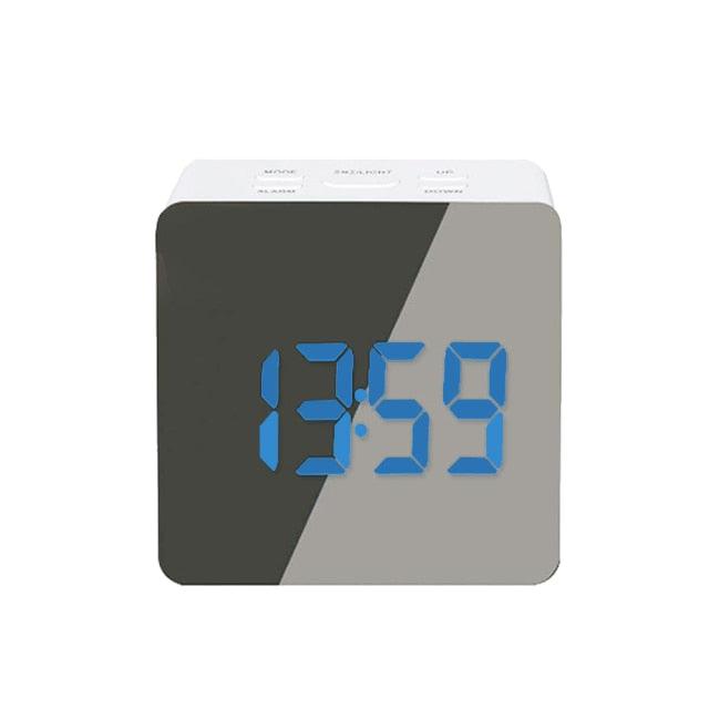 Digital Alarm Clock Desk Table Clock  3 Alarm Sounds Adjustable Volume Easy Digital Alarm Clock for Kids and Adults Compact Desk & Shelf Clocks for Bedroom Curved LED Screen Alarm Clocks For Kid Bedroom Temperature Snooze Function Home Decor Watch