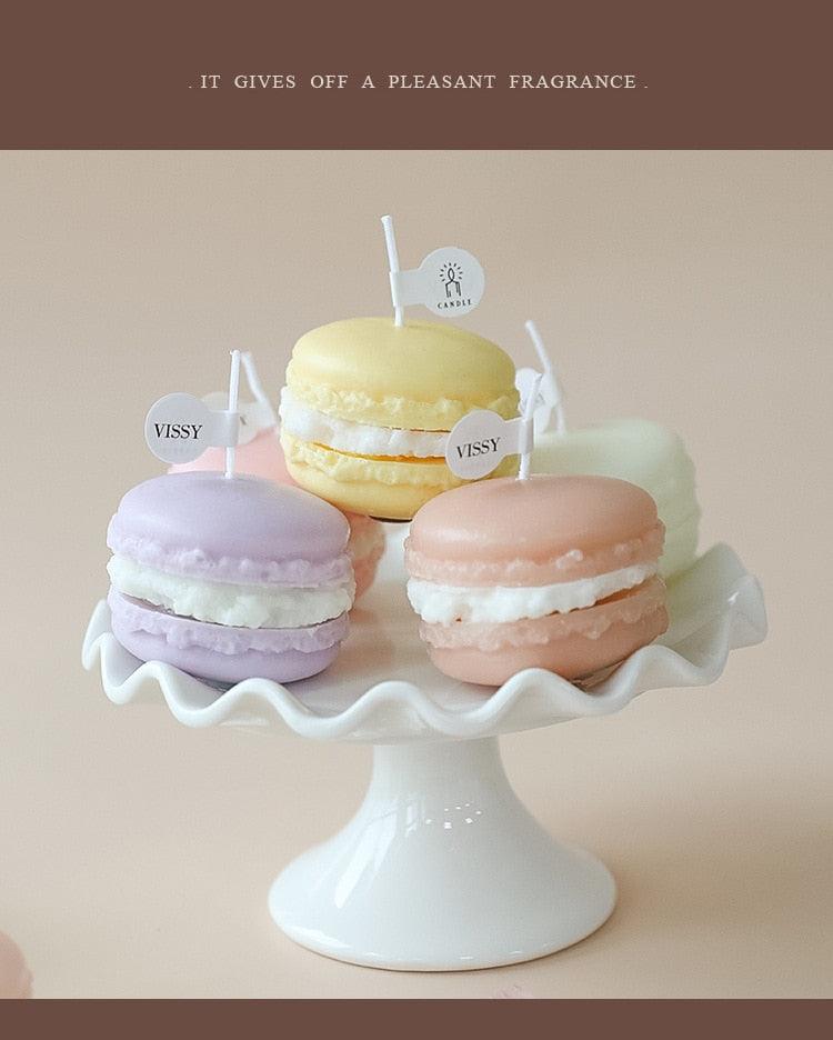 Handmade Lovely Macaron Candle Macaron Candles Scented Candle Cute Handmade Aromatherapy Candles Gifts For Women Home Decor Candle Scented Candles Aromatherapy Wedding Home Decoration Scented Candles INS Shooting Props