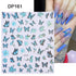 Blue Butterfly 3D Nail Stickers Flowers Leaves Self Adhesive Transfer Sliders Wraps Manicures Foils Decorations Decoration Tattoo Manicure Transfer Nail Decals Flowers Butterfly Designs Nails Supply Manicure Tips Design Nail Decoration