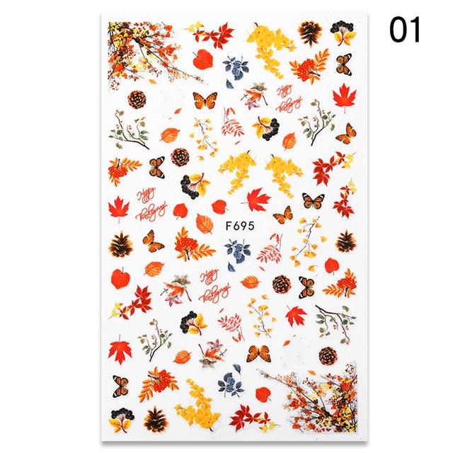 Blue Butterfly 3D Nail Stickers Flowers Leaves Self Adhesive Transfer Sliders Wraps Manicures Foils Decorations Decoration Tattoo Manicure Transfer Nail Decals Flowers Butterfly Designs Nails Supply Manicure Tips Design Nail Decoration