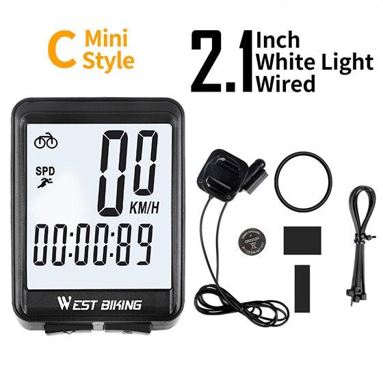 Wireless Wired Bike Computer Backlight Speedometer Odometer Rainproof Cycling Stopwatch Road Bicycle Computer Multifunction With Extra Large LCD Backlight Display Waterproof Design