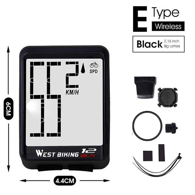 Wireless Wired Bike Computer Backlight Speedometer Odometer Rainproof Cycling Stopwatch Road Bicycle Computer Multifunction With Extra Large LCD Backlight Display Waterproof Design