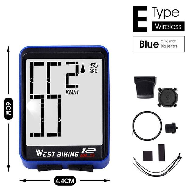 Wireless Wired Bike Computer Backlight Speedometer Odometer Rainproof Cycling Stopwatch Road Bicycle Computer Multifunction With Extra Large LCD Backlight Display Waterproof Design