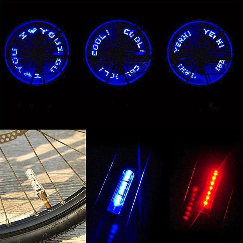 Bicycle Light Wheels Double-Sensing Sided Mountain Bike LED Lamp Riding Wheel Lights Neon Flashing Lamp Glow In The Dark Safety Warning Bike Lights For Night Riding