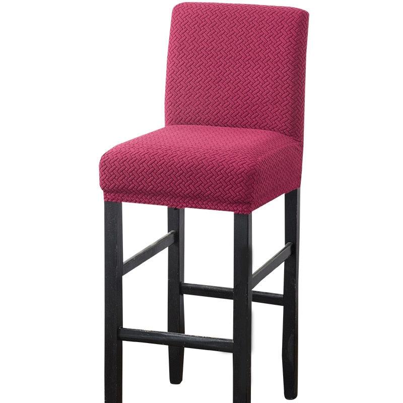 Stretch High-Hoot Bar Stool Chair Cover Polar Fleece Solid Color Bar Cafe Front Desk Restaurant Wedding Chair Protective Cover Stretch Chair Cover For Dining Room Elastic Material Slipcover For Office Chair