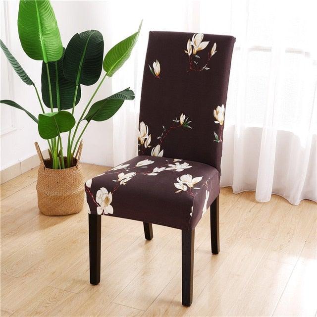 Printed Chair Cover Spandex Stretch Durable Soft Seat Chair Covers Slipcovers for Kitchen Dining Room Wedding Banquet Hotel  Chair Covers for Dining Room Stretch Spandex Removable Washable Anti-dust Seat Slipcover  Protector for Hotel Office Ceremony