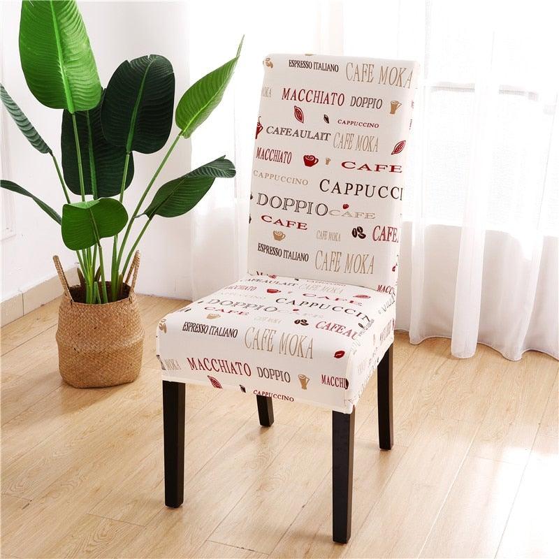 Printed Chair Cover Spandex Stretch Durable Soft Seat Chair Covers Slipcovers for Kitchen Dining Room Wedding Banquet Hotel  Chair Covers for Dining Room Stretch Spandex Removable Washable Anti-dust Seat Slipcover  Protector for Hotel Office Ceremony