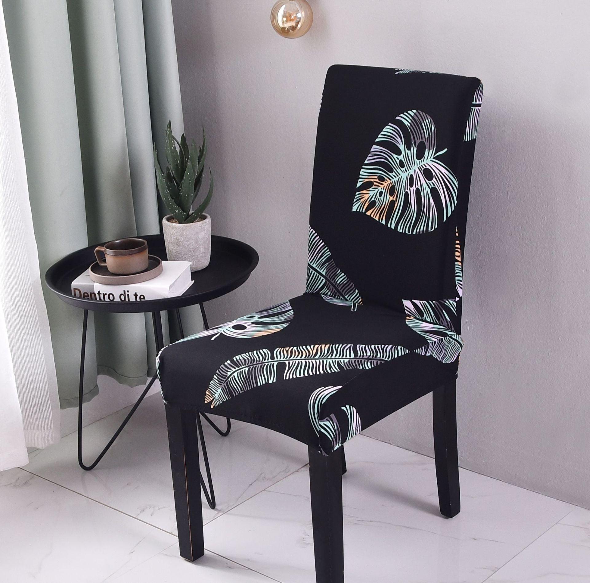 Print Pattened Dining Chair Cover Spandex Elastic Chair Slipcover Stretch Case For Chairs Wedding Hotel Banquet  Fit Stretch Short Dining Room Chair Covers with Printed Pattern Banquet Chair Seat Protector Slipcover For Home Party Hotel Wedding Ceremony