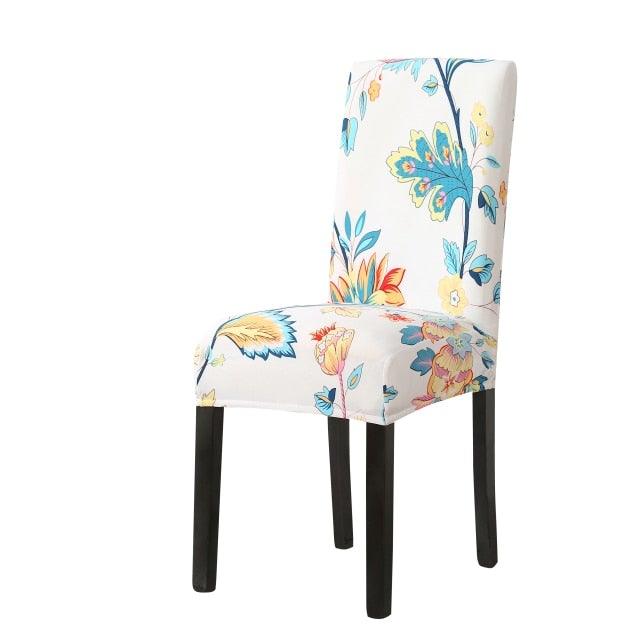 Print Pattened Dining Chair Cover Spandex Elastic Chair Slipcover Stretch Case For Chairs Wedding Hotel Banquet  Fit Stretch Short Dining Room Chair Covers with Printed Pattern Banquet Chair Seat Protector Slipcover For Home Party Hotel Wedding Ceremony