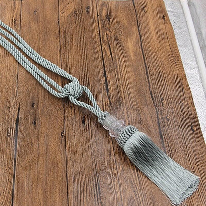 Tassel Curtain Tieback Crystal Bead Hanging Ball Tie Room Accessories Holder Buckle Rope Bandage Holdback Window Shade Curtain Tie Back Tassel Tie Backs for Curtain Beautiful Curtain Holdback Rope