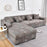 Sofa Cover Geometric Couch Cover Elastic Sofa Cover for Living Room Pets Corner L Shaped Chaise Longue Sofa Slipcover Shaped Sofa Slipcovers with Elastic Bottom, Jacquard Chaise Lounge Set for Living Room