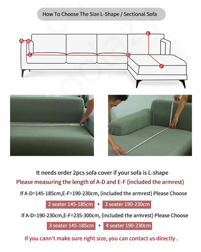 Elastic Waterproof Sofa Cover Plain Color Stretch Sofa Covers for Living Room Slipcover Couch Cover Furniture Protector Sofa Covers Non Slip Sofa Slipcovers with Elastic Hem Living Room Furniture Protector