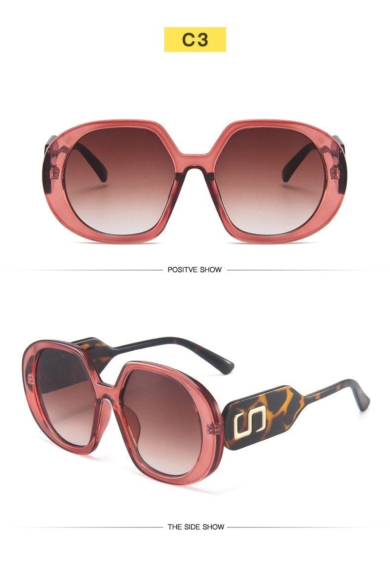 Trendy Rectangle Sunglasses UV Protection hexagon Horned Rim Thick Fashion Shades Elegant & Luxury Brand Polygon Shape  Women's Sunglasses New Retro Wide-legged Big Frame Sun Glasses For Female