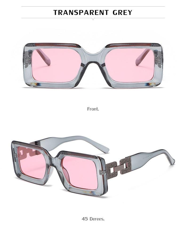 Small Size Rectangle Shape Sunglasses For Women & Men New Retro Style Square Branded Design New Fashionable  Hip Hop Sun Glasses For Female